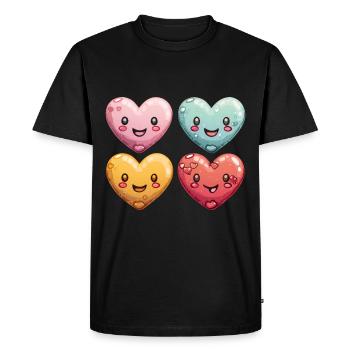 Hearts also good for children and birthdays - Men's Premium Organic T-Shirt - black - Front - Nico (187cm)