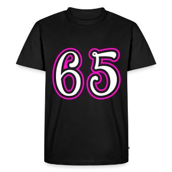 Numéro 65 - T-shirt Premium bio Homme - noir - Devant - Nico (187cm)