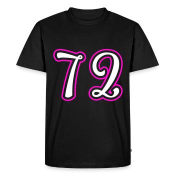 72 Numéro de numéro - T-shirt Premium bio Homme - noir - Devant - Nico (187cm)