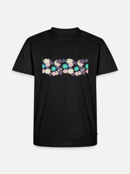 Rayures fleuries - T-shirt Premium bio Homme - noir