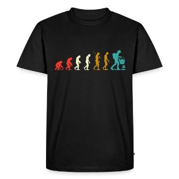 Evolution chercheurs de morilles - T-shirt Premium bio Homme - noir - Devant - Nico (187cm)