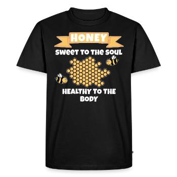 honey sweet gift for beekeeper bee honeycomb nectar - Men's Premium Organic T-Shirt - black - Front - Nico (187cm)