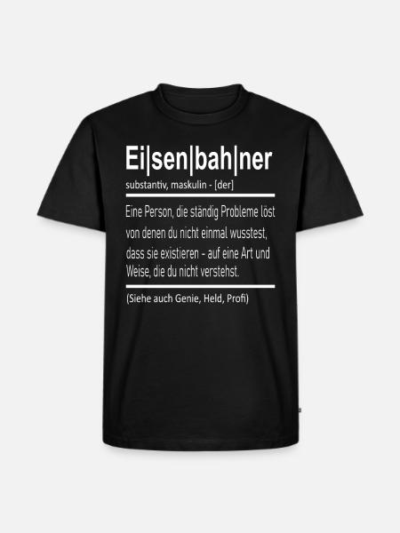 Eisenbahn Eisenbahner - Männer Premium Bio T-Shirt - Schwarz