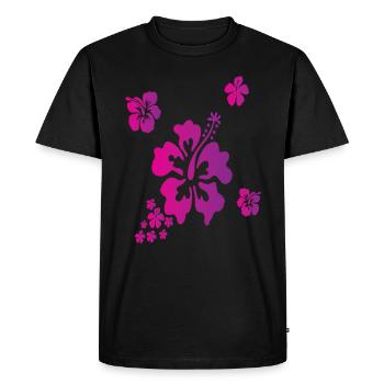 Hawaii Hisbiscus Flowers Vacation - Men's Premium Organic T-Shirt - black - Front - Nico (187cm)