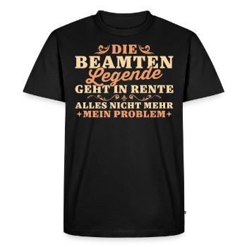 Pension Beamten Legende in Rente - Männer Premium Bio T-Shirt - Schwarz - Vorne - Nico (187cm)
