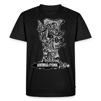 Mr. Cat SteamPunk AnimalPunk - Men's Premium Organic T-Shirt - black - Front - Nico (187cm)