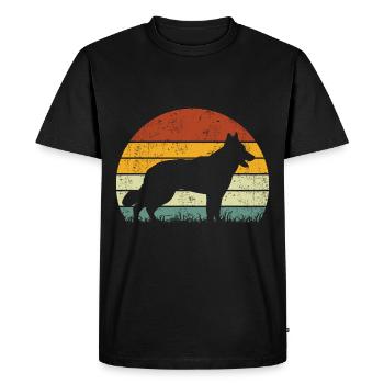 Blanc Blanc Berger Suisse Rétro Vintage - T-shirt Premium bio Homme - noir - Devant - Nico (187cm)