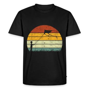 Cerf-volant volant Cerf-volant Vintage - T-shirt Premium bio Homme - noir - Devant - Nico (187cm)