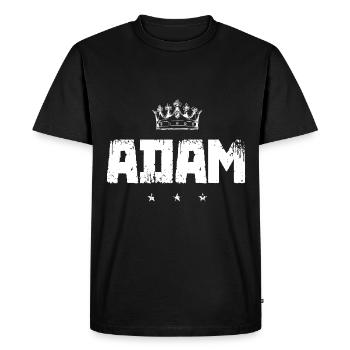 Adam - Men's Premium Organic T-Shirt - black - Front - Nico (187cm)