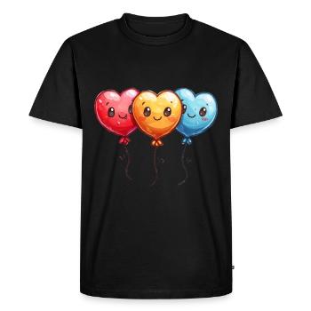 Balloon hearts also for children and birthdays - Men's Premium Organic T-Shirt - black - Front - Nico (187cm)