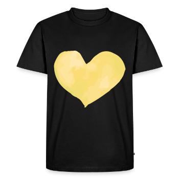 Cœur Amour Dans L’amour - T-shirt Premium bio Homme - noir - Devant - Nico (187cm)