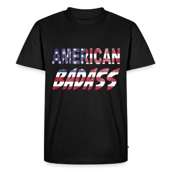 American Badass - vrai mec américain! - T-shirt Premium bio Homme - noir - Devant - Nico (187cm)
