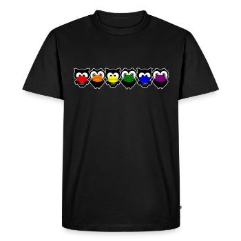 Hiboux Arc-en-ciel Protège-dents Corona - T-shirt Premium bio Homme - noir - Devant - Nico (187cm)