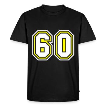 Symbole de 60 chiffres - T-shirt Premium bio Homme - noir - Devant - Nico (187cm)