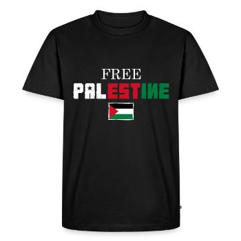 Free palestine - T-shirt Premium bio Homme - noir - Devant - Nico (187cm)