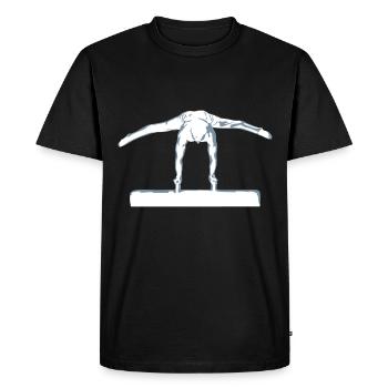Gymnast on the sidehorse, gymnastics, gymnastics - Men's Premium Organic T-Shirt - black - Front - Nico (187cm)