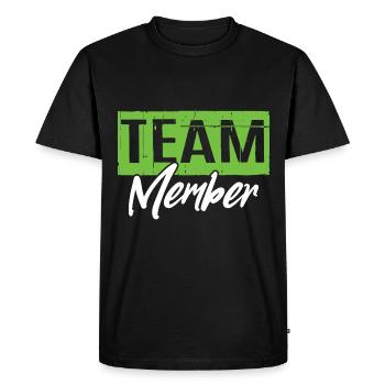 Team Members - Men's Premium Organic T-Shirt - black - Front - Nico (187cm)