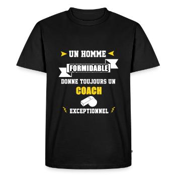 Homme formidable COACH exceptinnel - T-shirt Premium bio Homme - noir - Devant - Nico (187cm)