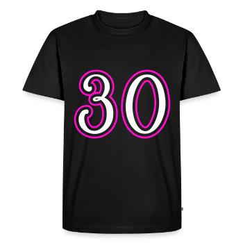 30 Number number - Men's Premium Organic T-Shirt - black - Front - Nico (187cm)
