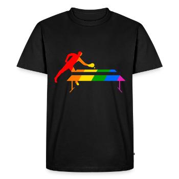 Tennis de table arc-en-ciel - T-shirt Premium bio Homme - noir - Devant - Nico (187cm)