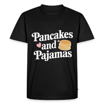 Crêpes Petit-déjeuner Nourriture Crêpe - T-shirt Premium bio Homme - noir - Devant - Nico (187cm)