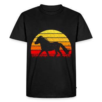 Shetland Pony Shetland Pony Sunrise - Men's Premium Organic T-Shirt - black - Front - Nico (187cm)