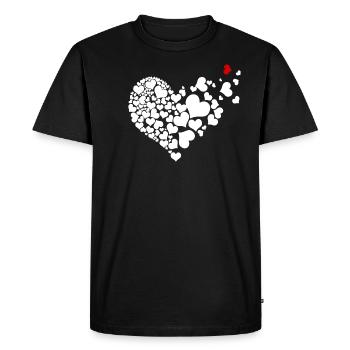 Coeur de coeur - T-shirt Premium bio Homme - noir - Devant - Nico (187cm)