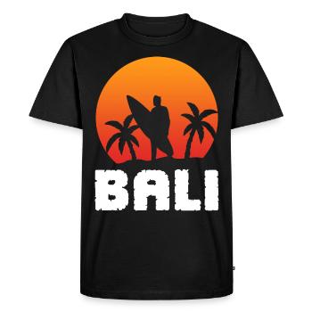 Surf surf surf de Bali Surf surfergirl - T-shirt Premium bio Homme - noir - Devant - Nico (187cm)