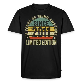Édition Limitée 2011 Cadeau pour le 11ème anniversaire - T-shirt Premium bio Homme - noir - Devant - Nico (187cm)