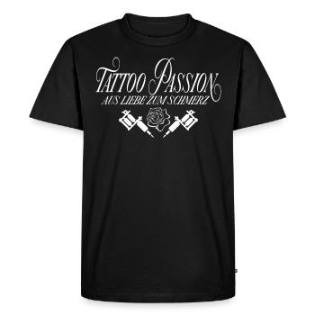 Tatouage Passion Encré Tätowierung tattoed Tribal - T-shirt Premium bio Homme - noir - Devant - Nico (187cm)