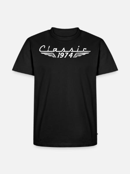 1974 Birthday born in 1974 Retro Vintage - Men's Premium Organic T-Shirt - black