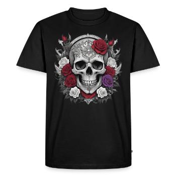 Crâne gothique - T-shirt Premium bio Homme - noir - Devant - Nico (187cm)
