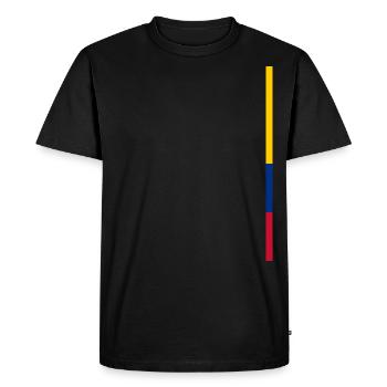 Colombia Stripe - Men's Premium Organic T-Shirt - black - Front - Nico (187cm)