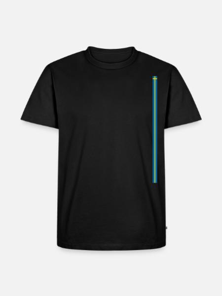 Swedish Flag Style Stripes - Men's Premium Organic T-Shirt - black