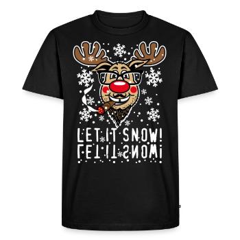 Hirsch Rudolph Bart LET IT SNOW Zigarre T-Shirt 86 - T-shirt Premium bio Homme - noir - Devant - Nico (187cm)