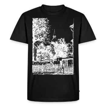 Mon vieux village - village historique à la maison - T-shirt Premium bio Homme - noir - Devant - Nico (187cm)