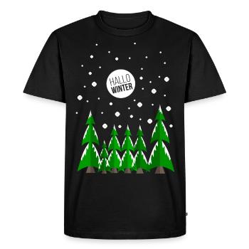 Hiver - T-shirt Premium bio Homme - noir - Devant - Nico (187cm)