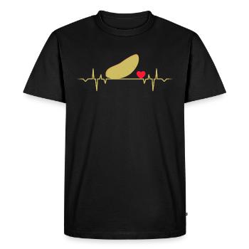 T-shirt de nourriture d'amour de battement de coeur de patate douce - T-shirt Premium bio Homme - noir - Devant - Nico (187cm)