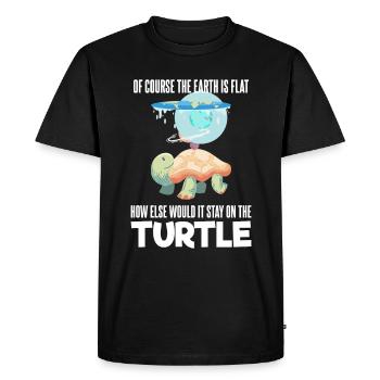 Flache Erde Flat Earth Of Course The Earth Is Flat - Men's Premium Organic T-Shirt - black - Front - Nico (187cm)