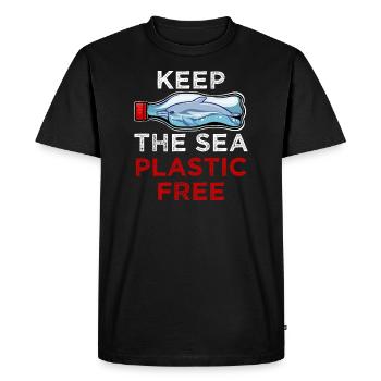 Save The Ocean Gardez la mer sans plastique Meer Öko - T-shirt Premium bio Homme - noir - Devant - Nico (187cm)