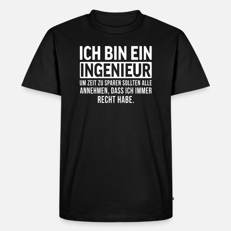 Ich bin ein Ingenieur - Männer Premium Bio T-Shirt - Schwarz