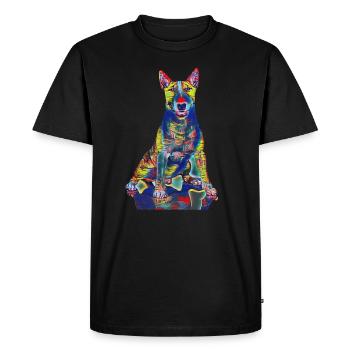 Bull Terrier millésime - T-shirt Premium bio Homme - noir - Devant - Nico (187cm)