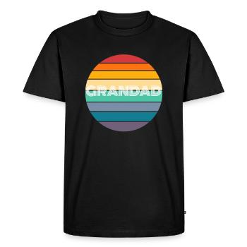 Rainbow GRANDAD Shirt, Retro GRANDAD, GRANDAD - Men's Premium Organic T-Shirt - black - Front - Nico (187cm)