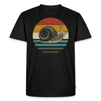 Escargot vintage retro cadeau coureur jogger - T-shirt Premium bio Homme - noir - Devant - Nico (187cm)