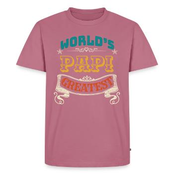 WORLDS GREATEST PAPI - Men's Premium Organic T-Shirt - mauve - Front - Nico (187cm)