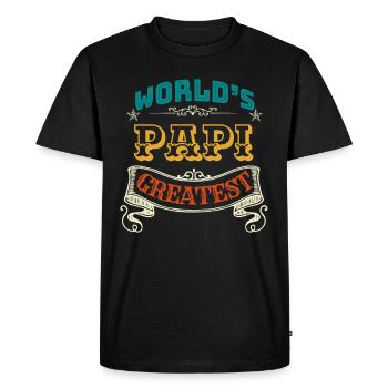LE PLUS GRAND PAPI DU MONDE - T-shirt Premium bio Homme - noir - Devant - Nico (187cm)