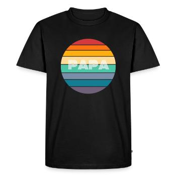 Rainbow PAPA Shirt, Retro PAPA, PAPA Sunset, PAPA - T-shirt Premium bio Homme - noir - Devant - Nico (187cm)