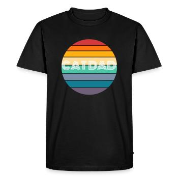 Chemise Rainbow CAT DAD, Retro CAT DAD, CAT DAD - T-shirt Premium bio Homme - noir - Devant - Nico (187cm)
