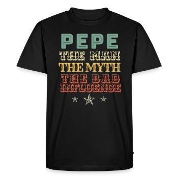 PEPE de football - T-shirt Premium bio Homme - noir - Devant - Nico (187cm)