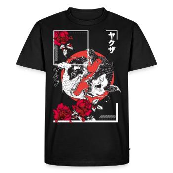 Poisson koi de style art japonais - T-shirt Premium bio Homme - noir - Devant - Nico (187cm)